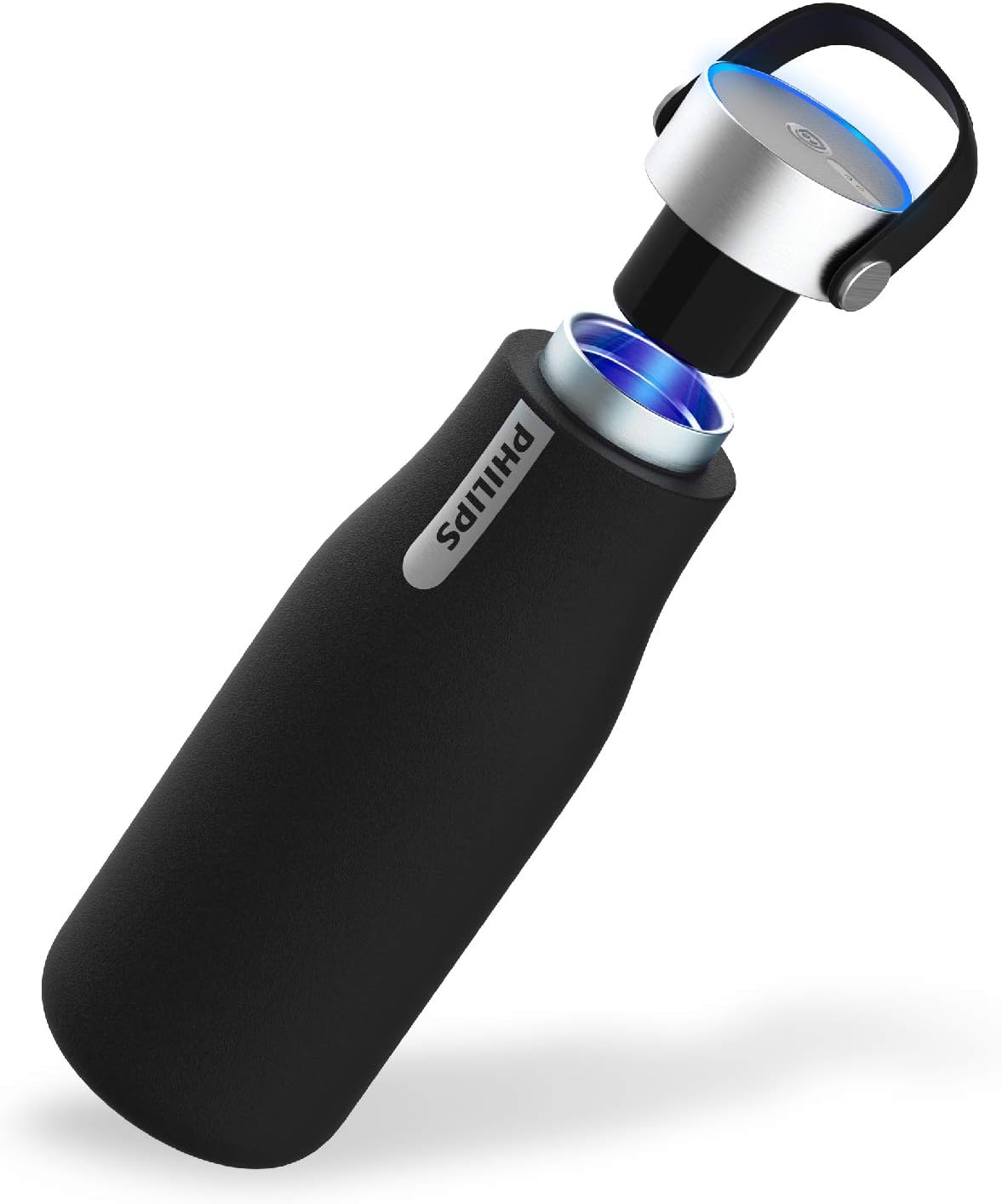 Philips GoZero black insulated smart bottle with UV-C cap